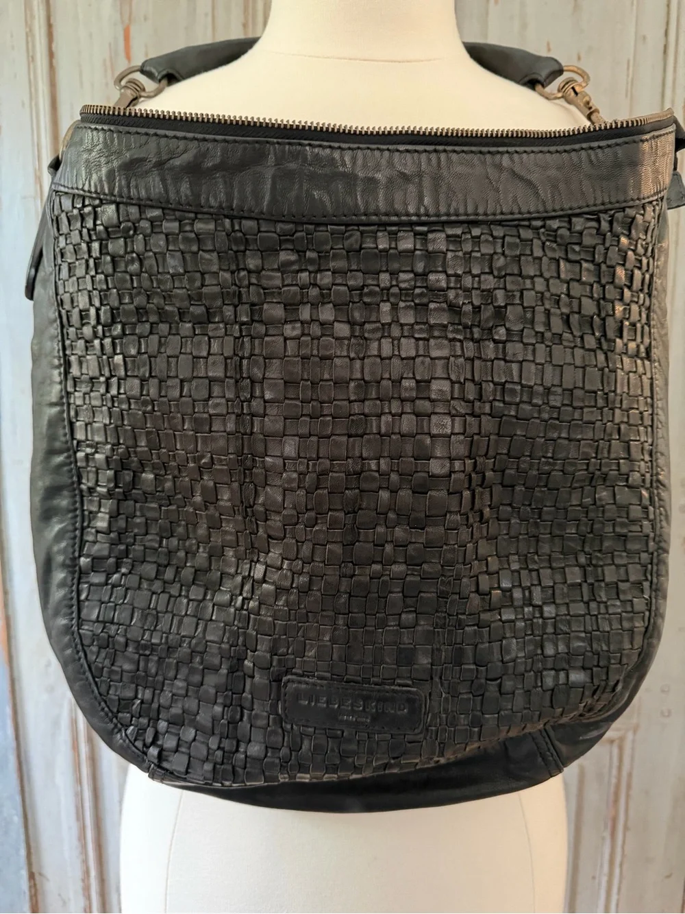 Liebeskind Woven Leather Hobo Bag - Black